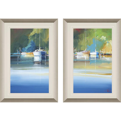 Set Of Two Light at Metung Silver Framed Print Wall Art