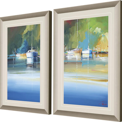Set Of Two Light at Metung Silver Framed Print Wall Art