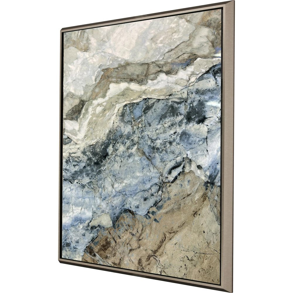Stone Modern Abstract Champagne Gold Floater Frame Print Wall Art