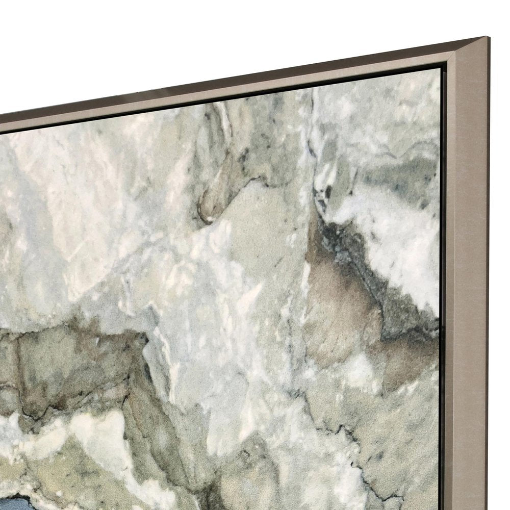 Stone Modern Abstract Champagne Gold Floater Frame Print Wall Art