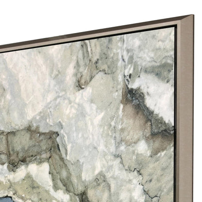 Stone Modern Abstract Champagne Gold Floater Frame Print Wall Art