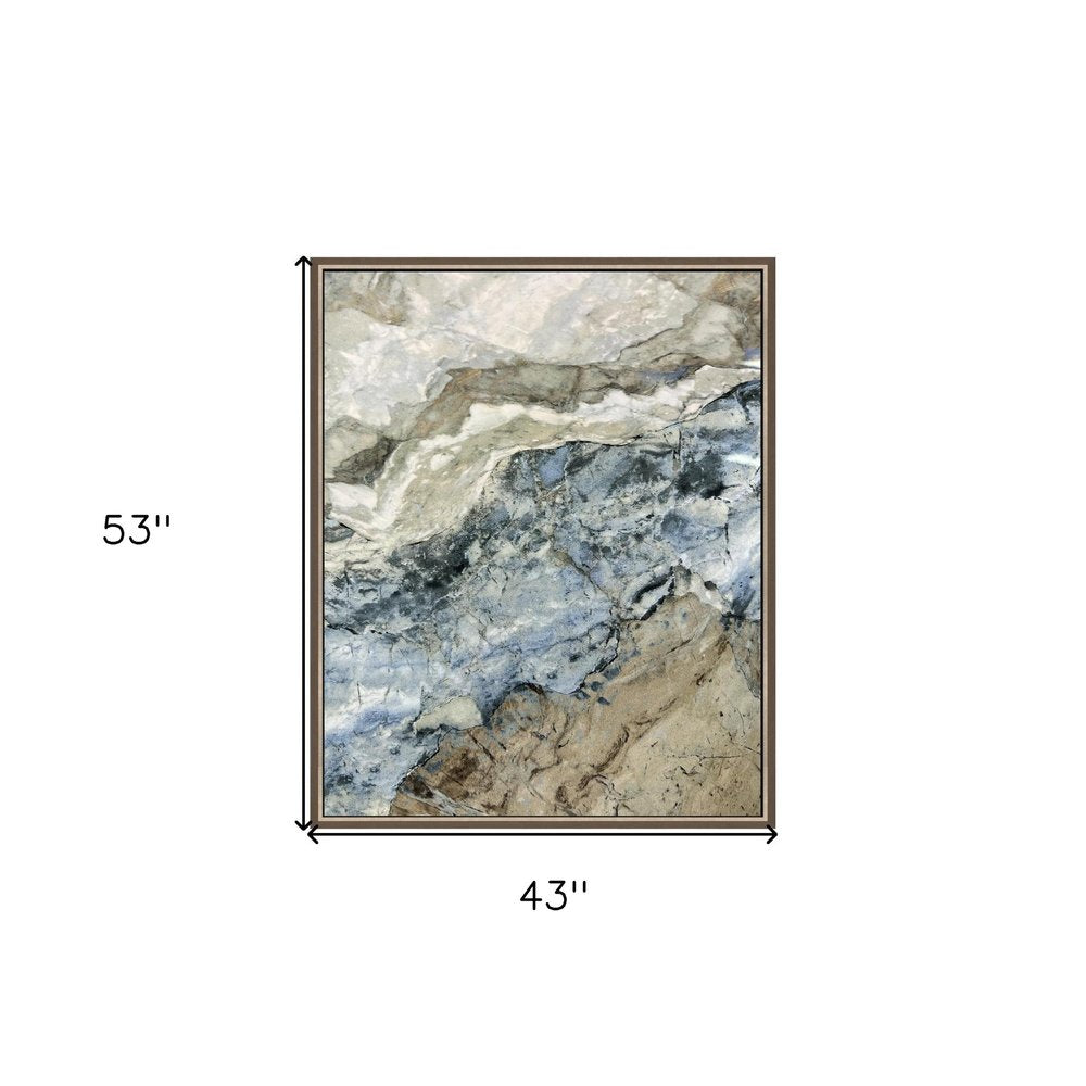Stone Modern Abstract Champagne Gold Floater Frame Print Wall Art — view 4