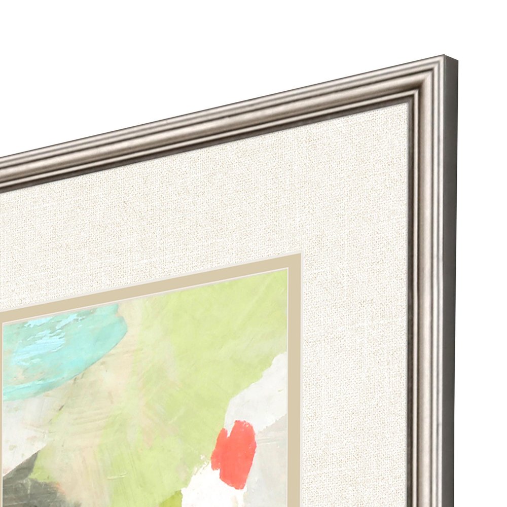 Set Of Four Pastel Splash Silver Framed Print Wall Art