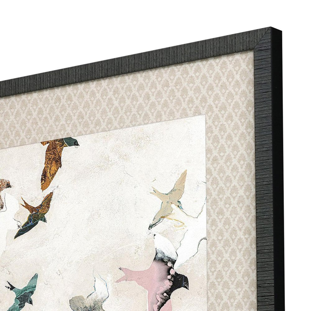 Set Of Two Abstract Birds Black Framed Print Wall Art — view 3