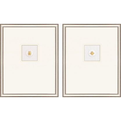 Set Of Two Insect Intaglio I Silver Framed Print Wall Art