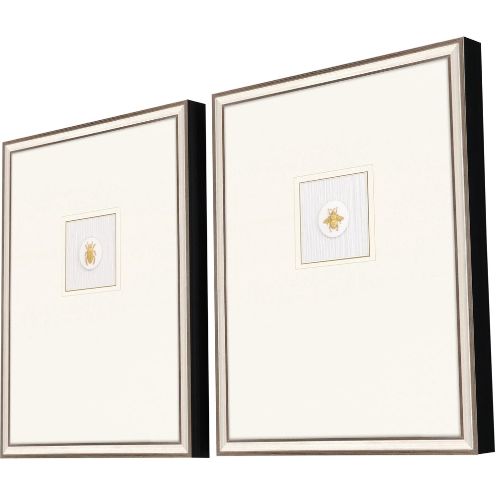 Set Of Two Insect Intaglio I Silver Framed Print Wall Art — view 3
