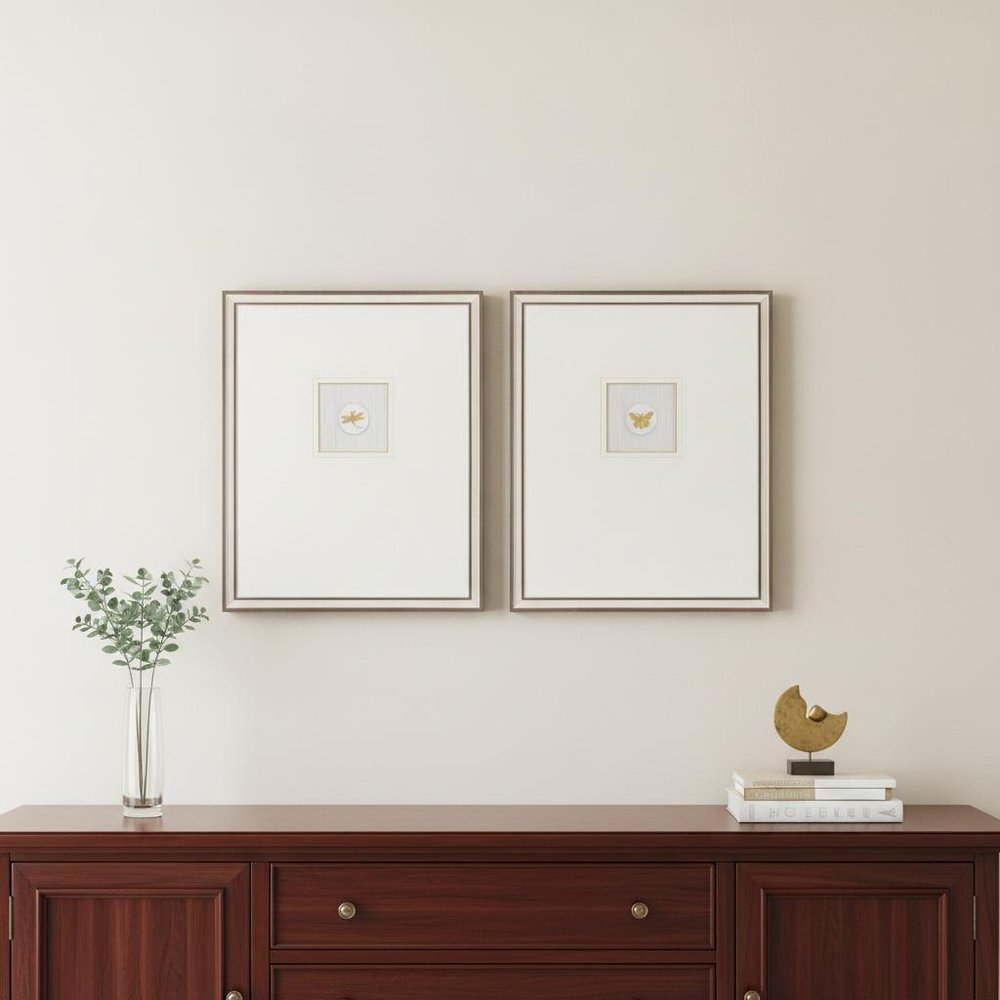 Set Of Two Insect Intaglio II Silver Framed Print Wall Art — view 4