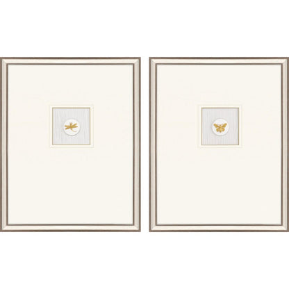 Set Of Two Insect Intaglio II Silver Framed Print Wall Art