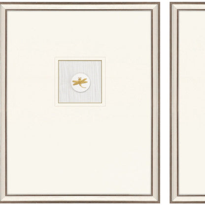 Set Of Two Insect Intaglio II Silver Framed Print Wall Art