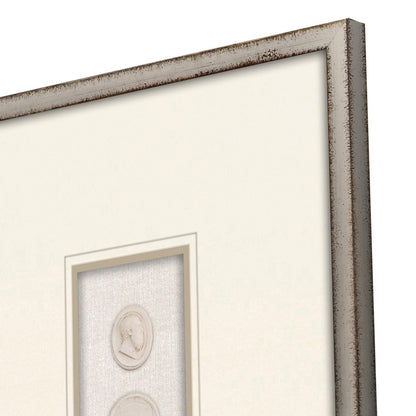 Set Of Two Portrait Intaglio I Silver Framed Print Wall Art
