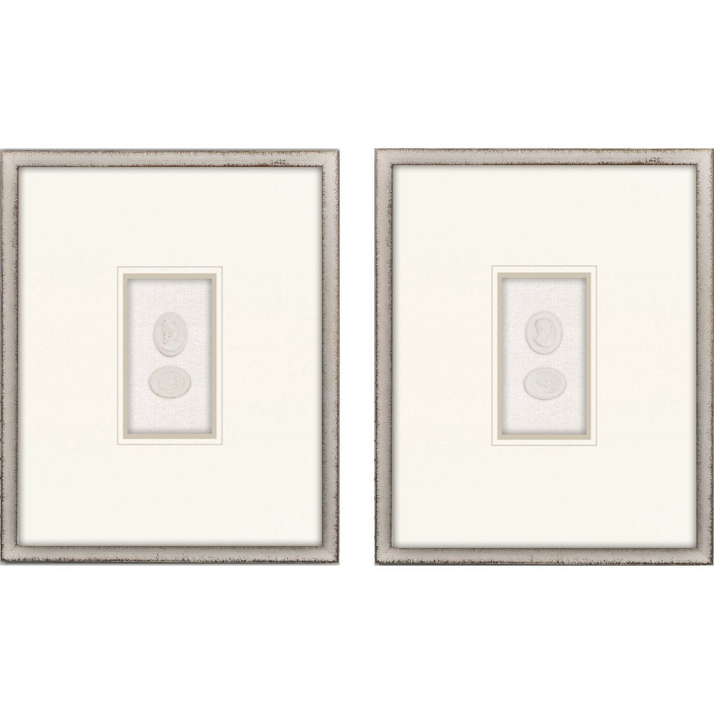 Set Of Two Portrait Intaglio II Silver Framed Print Wall Art — view 1