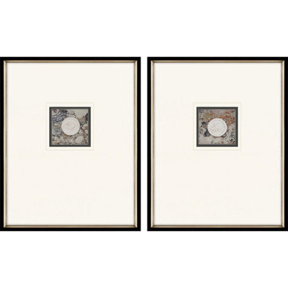 Set Of Two Angelic Intaglio Black Framed Print Wall Art