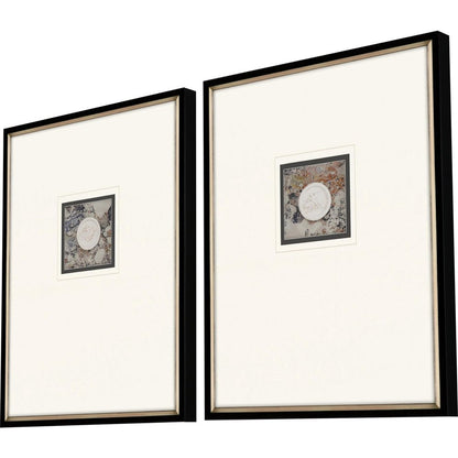 Set Of Two Angelic Intaglio Black Framed Print Wall Art