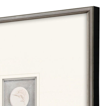 Set Of Two Coastal Intaglio I Silver Framed Print Wall Art