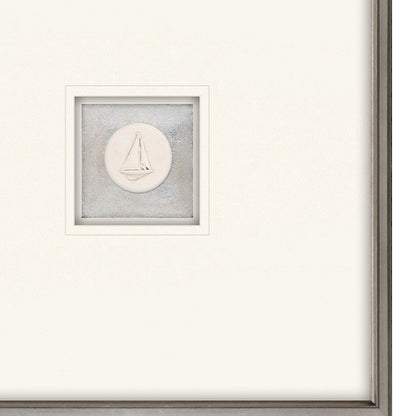 Set Of Two Coastal Intaglio I Silver Framed Print Wall Art