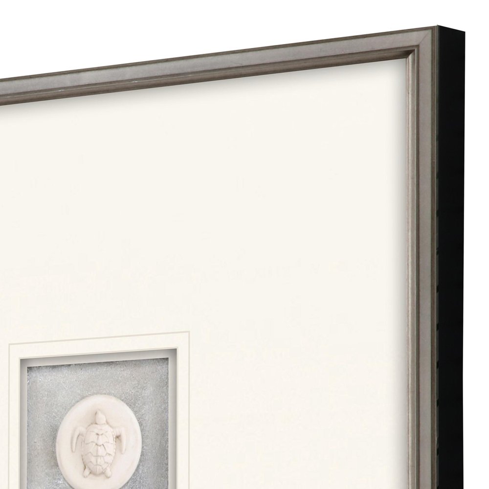 Set Of Two Coastal Intaglio II Silver Framed Print Wall Art — view 2