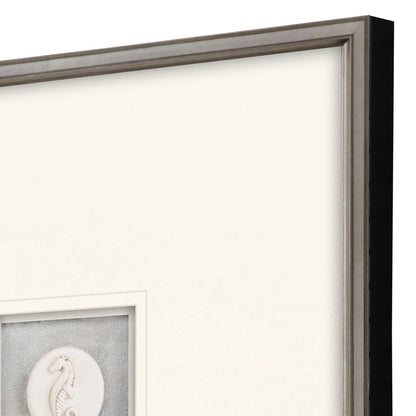Set Of Two Coastal Intaglio III Silver Framed Print Wall Art