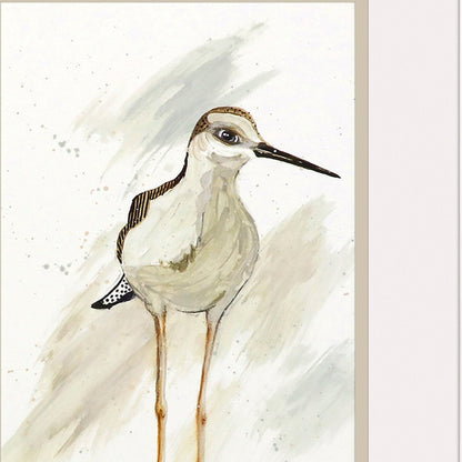 Set Of Two Stilt Birds White Framed Print Wall Art