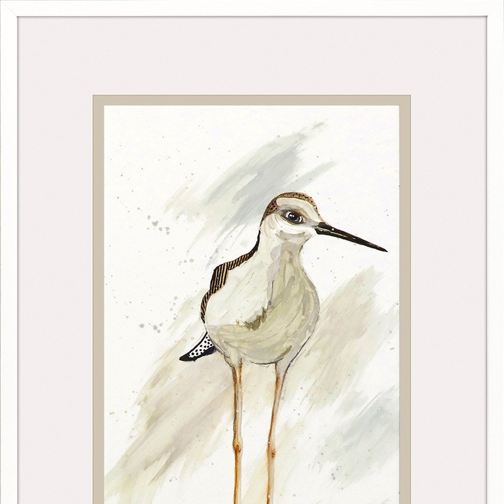Set Of Two Stilt Birds White Framed Print Wall Art — view 4