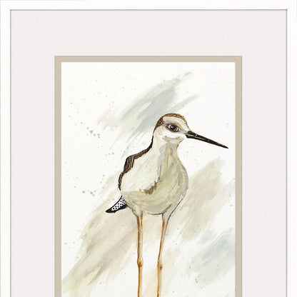 Set Of Two Stilt Birds White Framed Print Wall Art