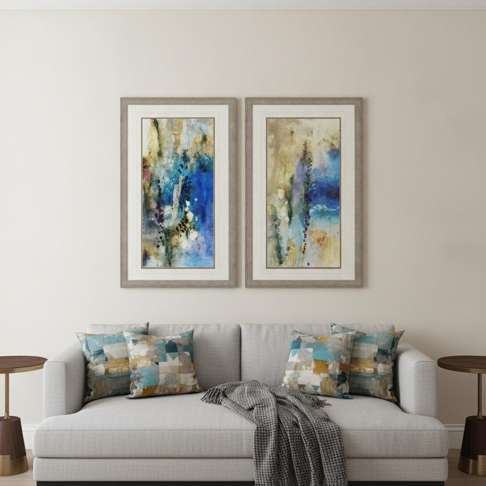 Set Of Two Immerge Silver Framed Print Wall Art