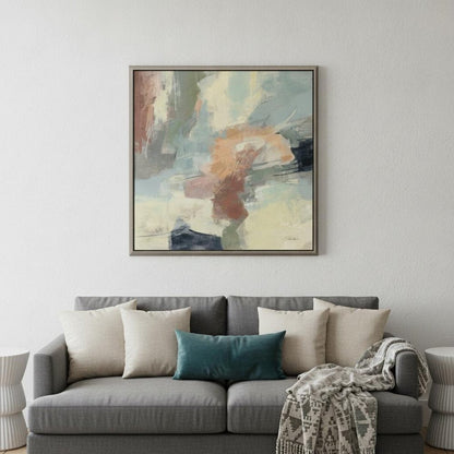 Farm Field Silver Floater Frame Print Wall Art