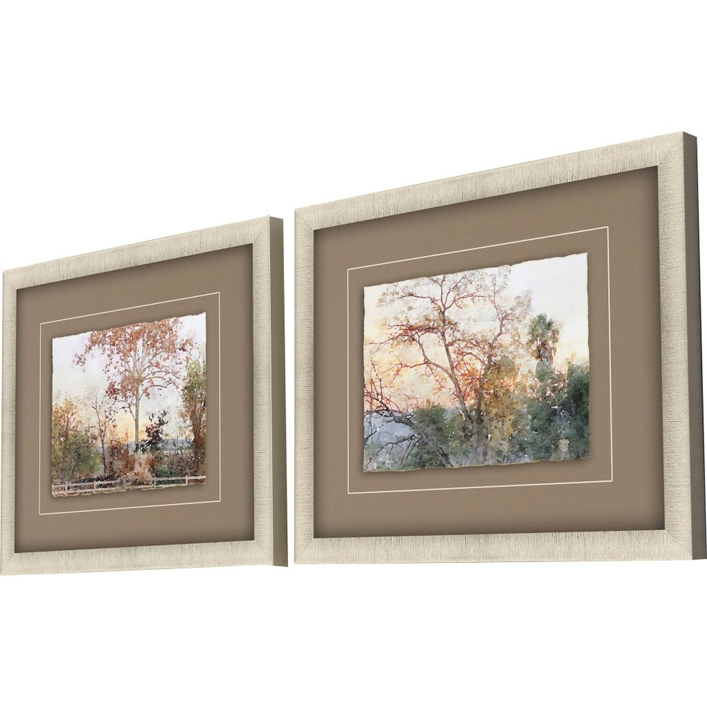 Set Of Two Quiet Place Gold Framed Print Wall Art