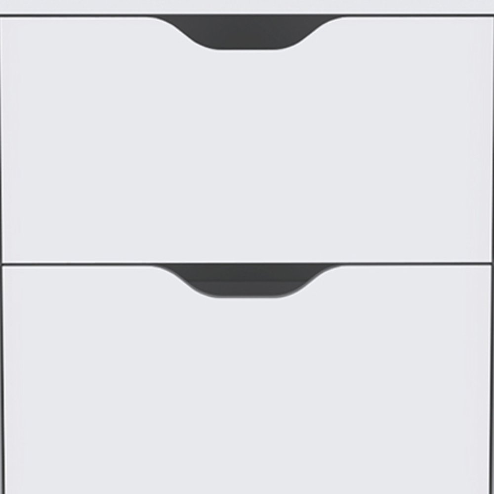 19" White Wood Two Drawer Nightstand HomeRoots