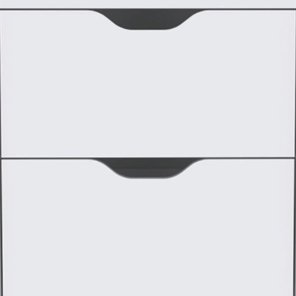 19" White Wood Two Drawer Nightstand HomeRoots