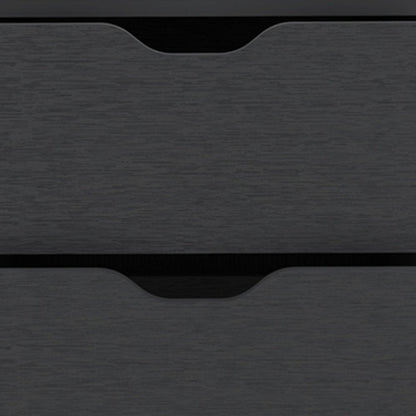 19" Black Wood Two Drawer Nightstand HomeRoots