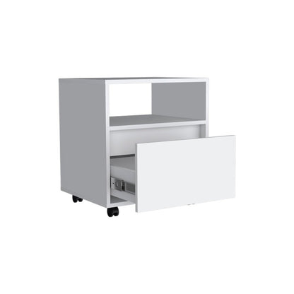 20" White Wood One Drawer Nightstand HomeRoots