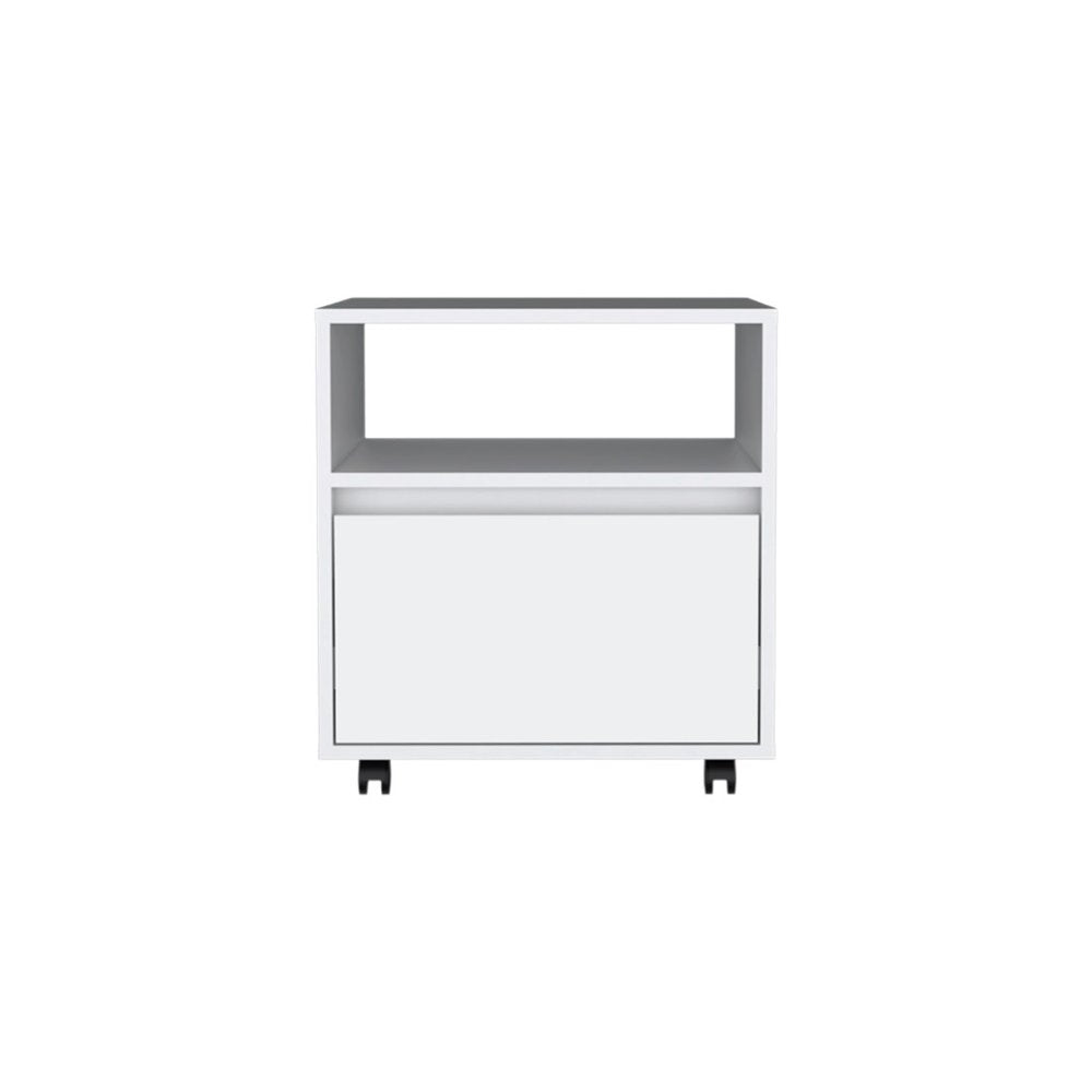 20" White Wood One Drawer Nightstand HomeRoots