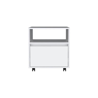 20" White Wood One Drawer Nightstand HomeRoots