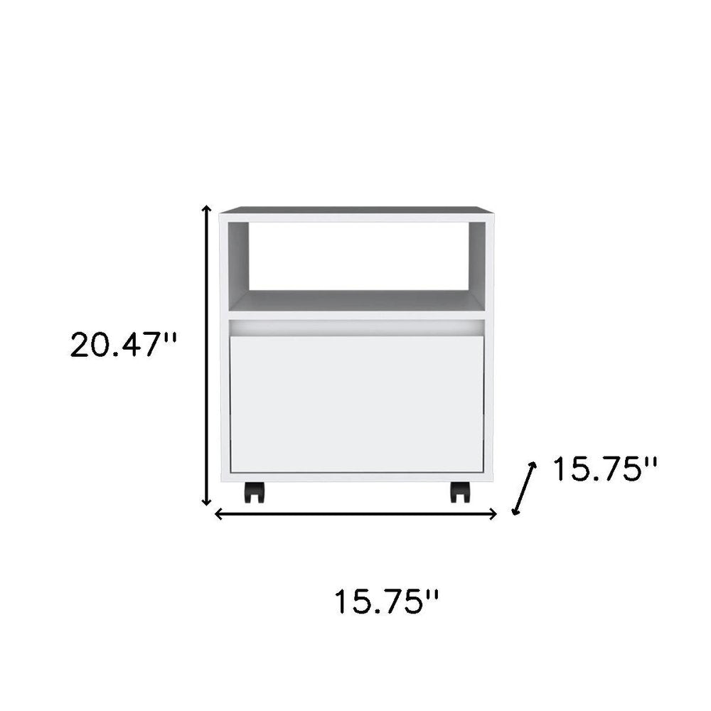 20" White Wood One Drawer Nightstand HomeRoots