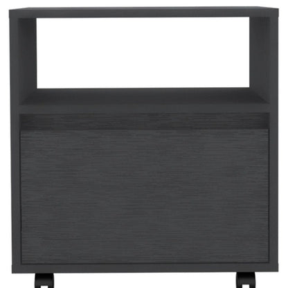 20" Black Wood One Drawer Nightstand HomeRoots