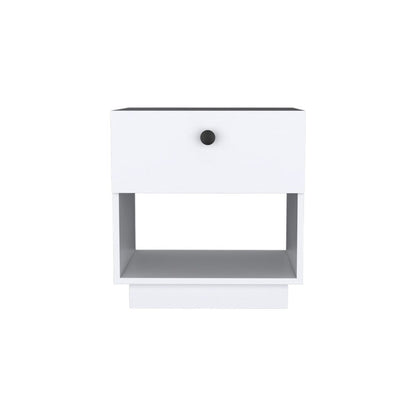 20" White Wood One Drawer Nightstand HomeRoots