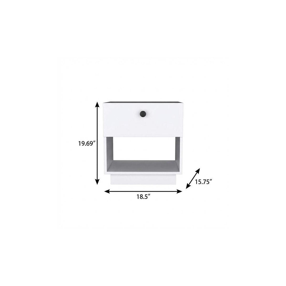 20" White Wood One Drawer Nightstand HomeRoots