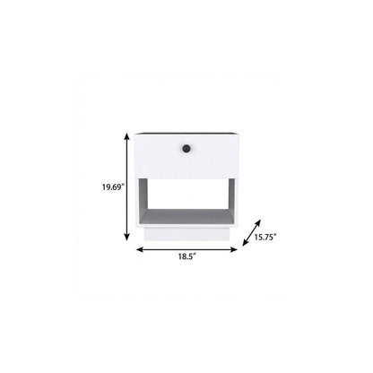 20" White Wood One Drawer Nightstand HomeRoots