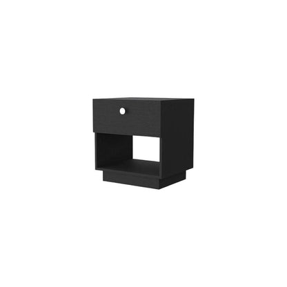 20" Black Wood One Drawer Nightstand HomeRoots