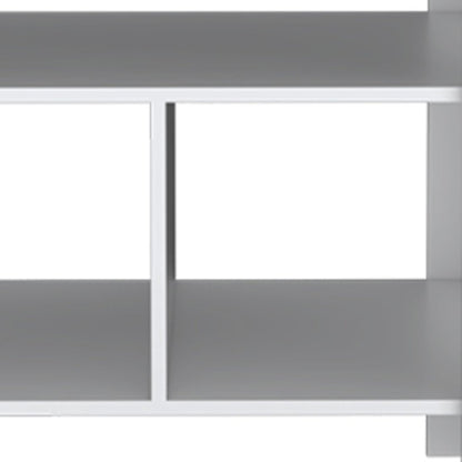 35" Natural and White Wood Kitchen Island With Storage