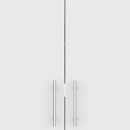 26" White Wood Wall Mounted Utlity Cabinet With Two Doors HomeRoots