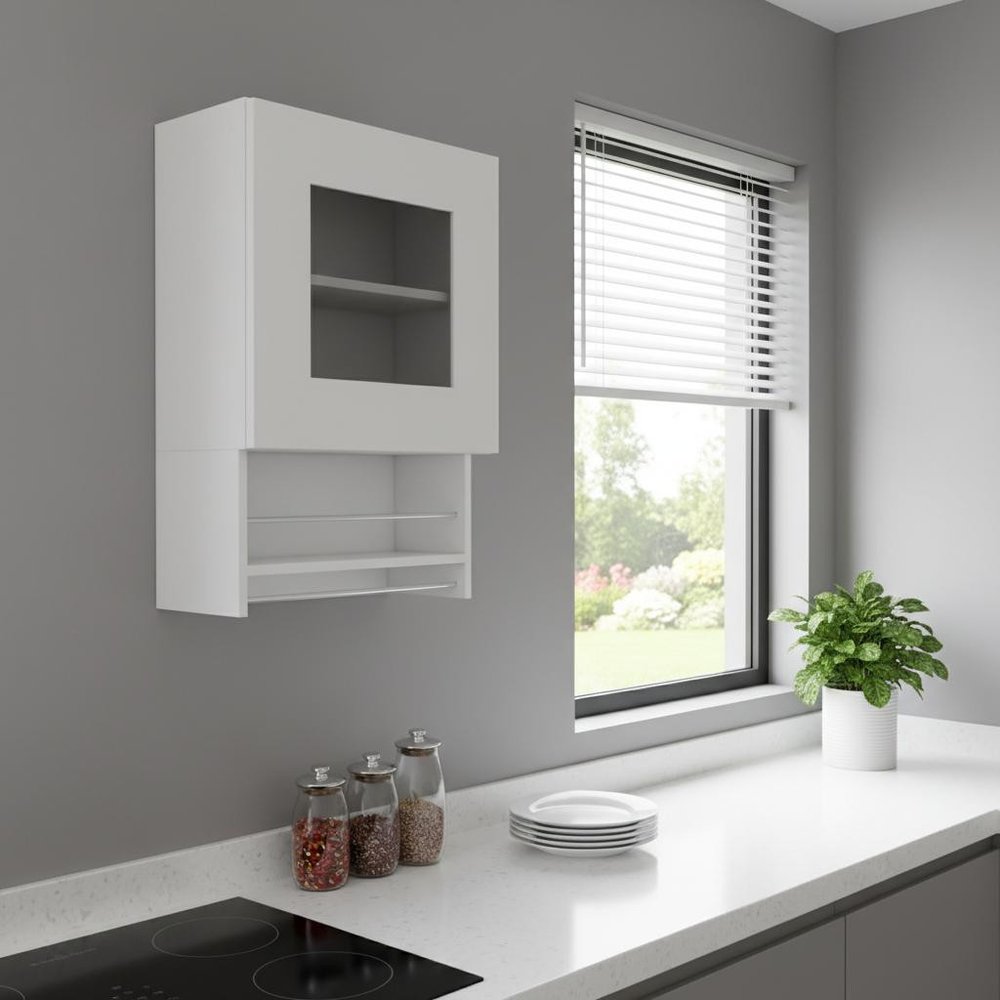 20" White Wall mounted Accent Cabinet With One Shelf HomeRoots