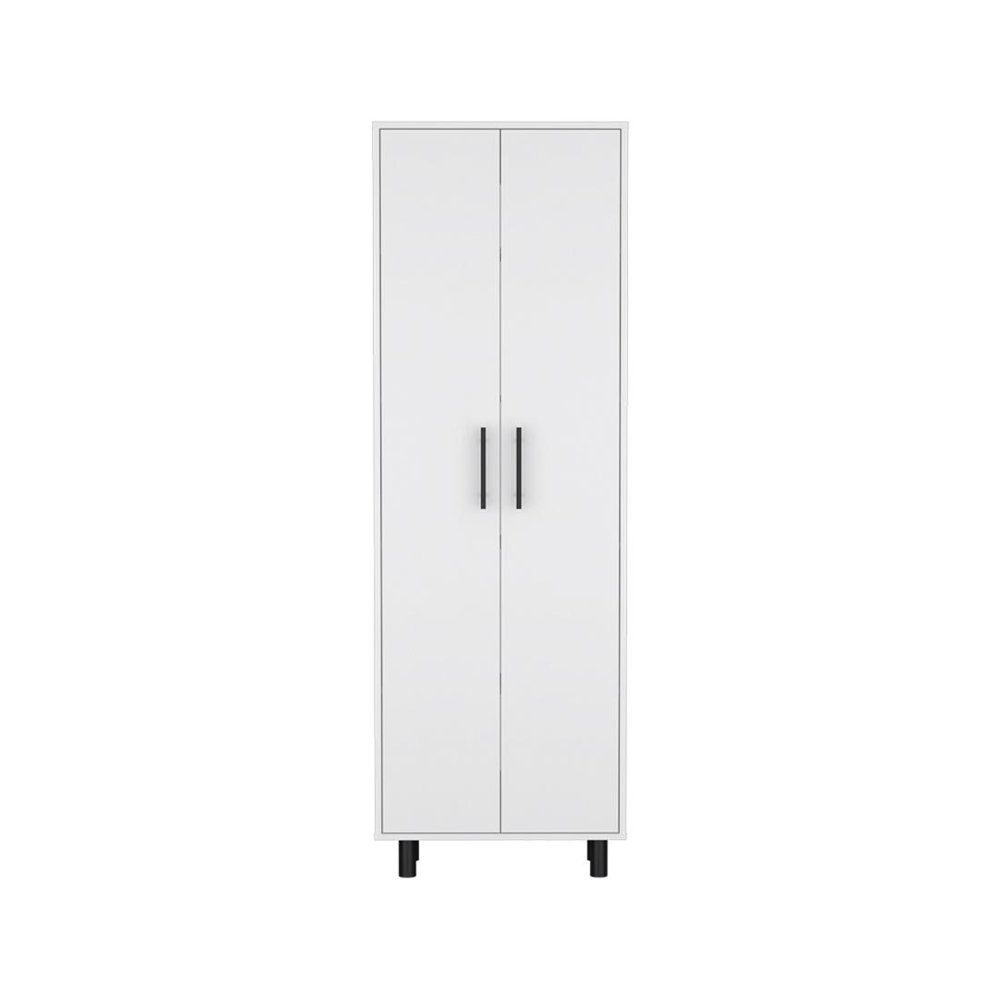 71" White Wood Two Door Pantry Or Storage Closet HomeRoots