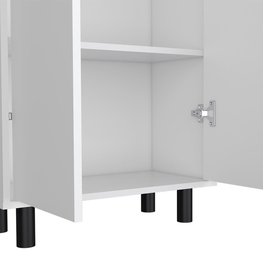 71" White Wood Two Door Pantry Or Storage Closet HomeRoots