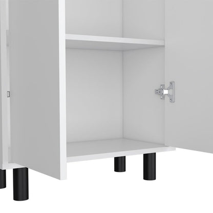 71" White Wood Two Door Pantry Or Storage Closet HomeRoots