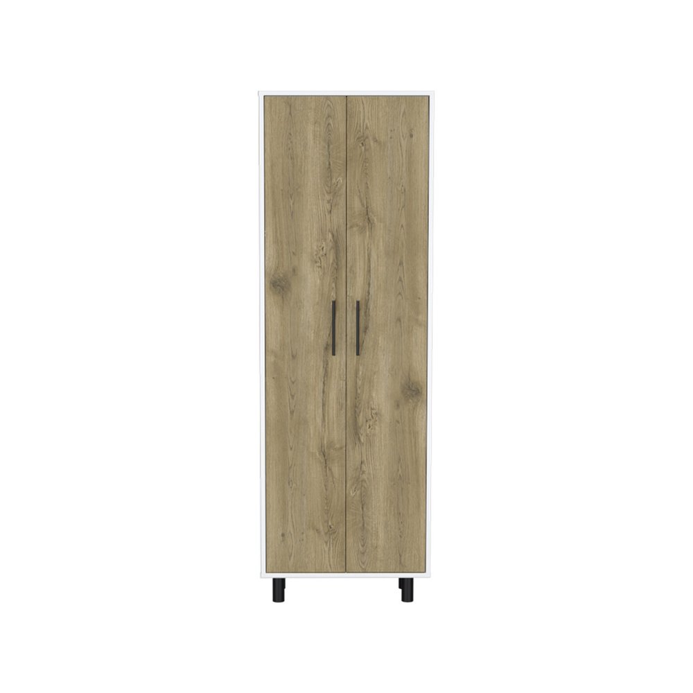 71" Beige Wood Two Door Pantry Or Storage Closet HomeRoots