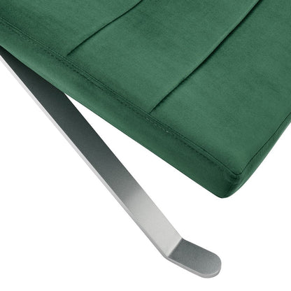 66" Green and Silver Velvet Lounge Chair HomeRoots