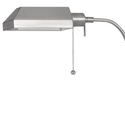 57" Nickel Adjustable Traditional Shaped Floor Lamp With Nickel Square Shade HomeRoots
