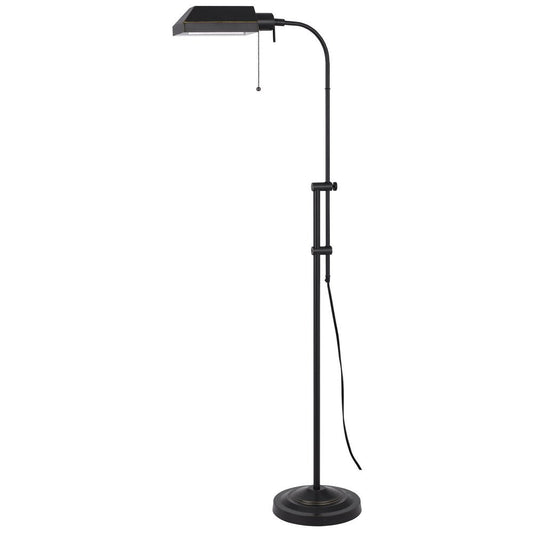 57" Bronze Metal Adjustable Floor Lamp With Bronze Metal Square Shade