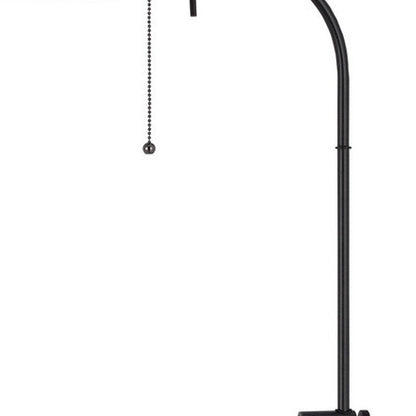 57" Bronze Metal Adjustable Floor Lamp With Bronze Metal Square Shade HomeRoots